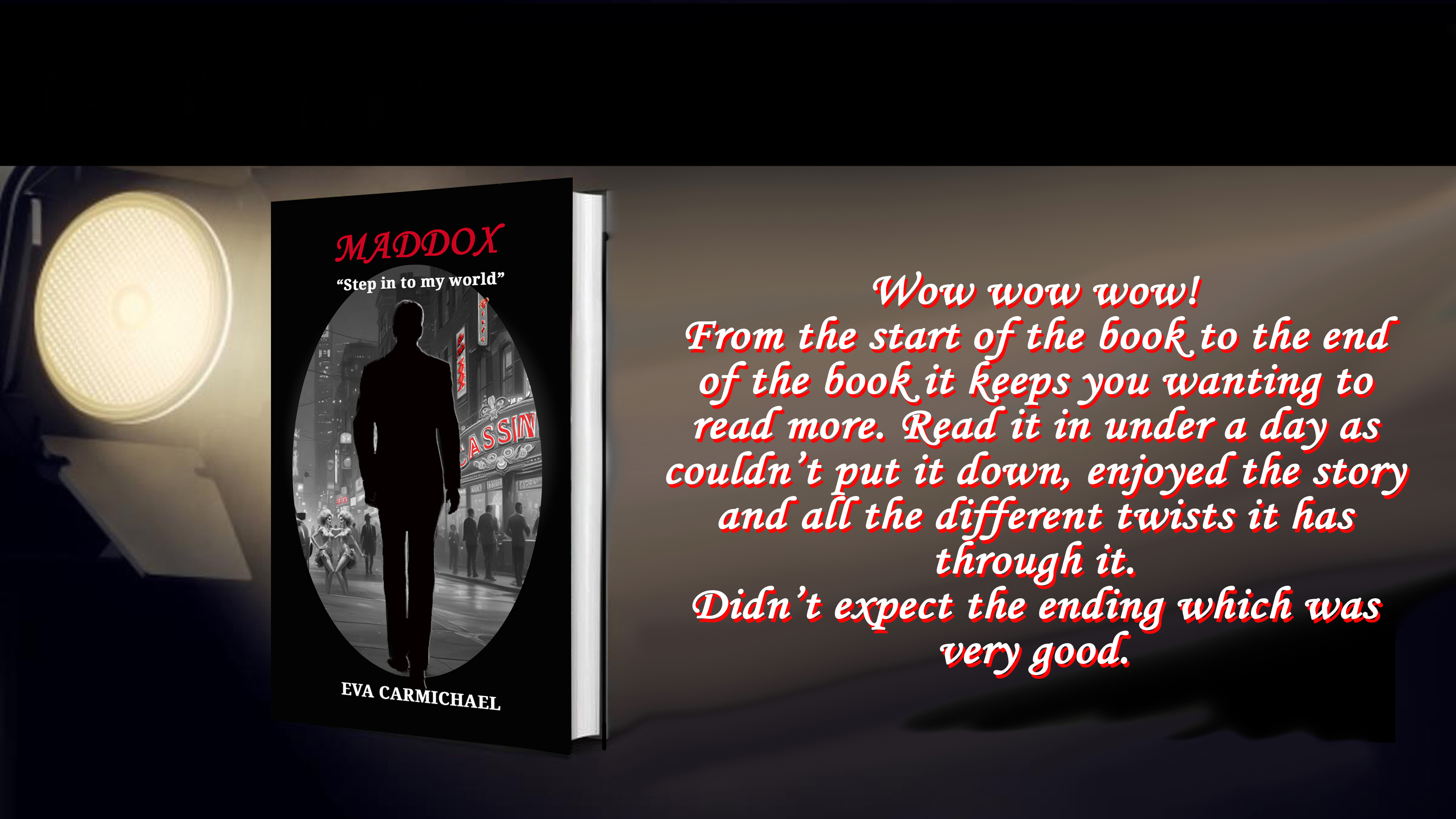 text review of MADDOX written by Eva Carmichael